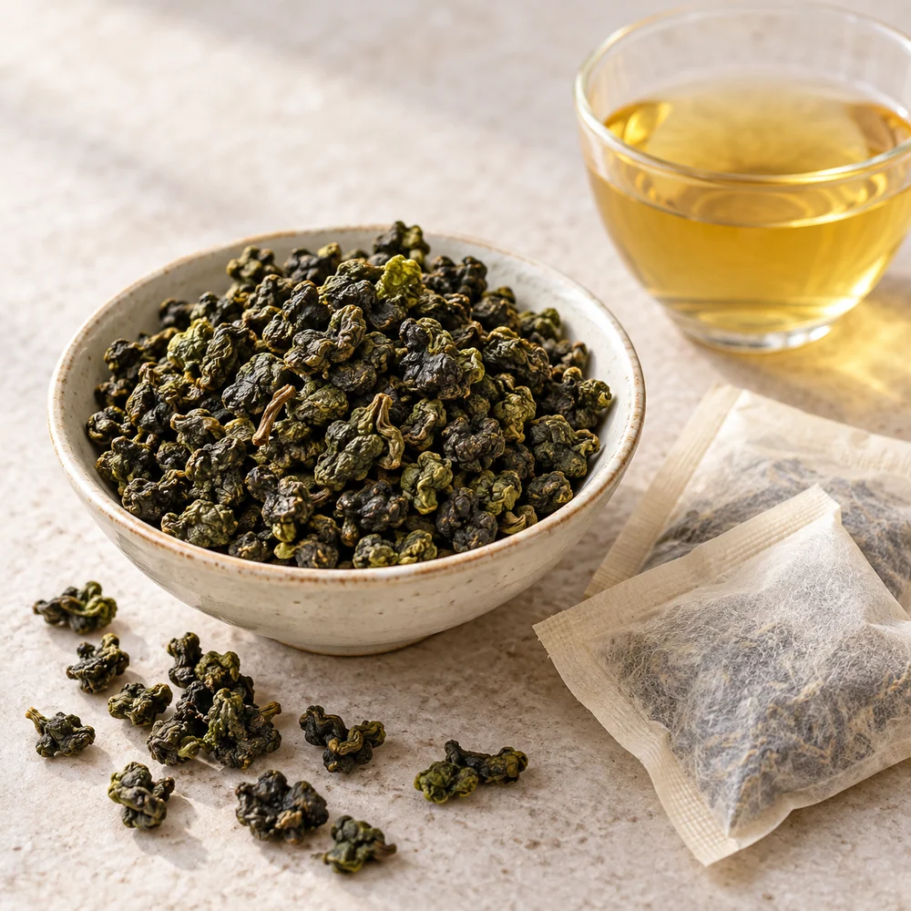 High Mountain Oolong Tea Bags — AI-generated illustration
